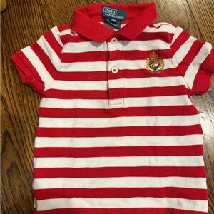 Ralph Lauren Kids Red and White Striped Polo